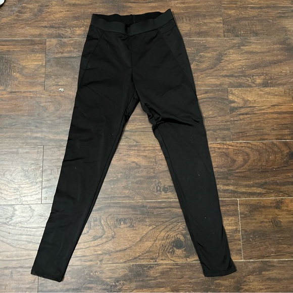 Climate Right by Cuddl Duds Fleece Lined Elastic Waist Black Leggings Size XS - Picture 2 of 3